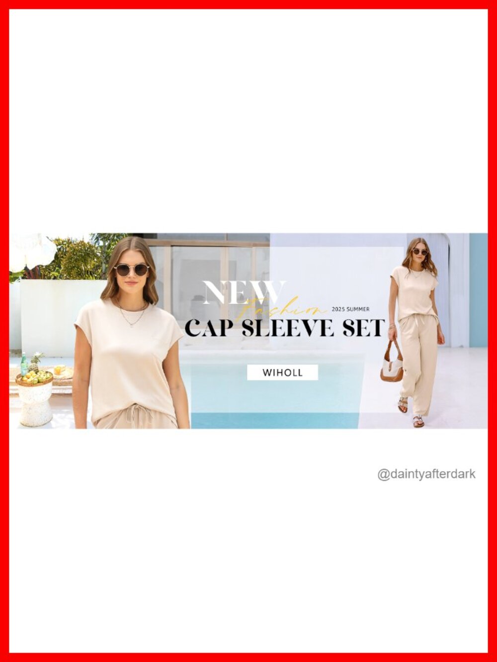 Womens 2 Piece Lounge Set Cap Sleeve Wide Leg Pants Travel Vacation Outfit - Picture 6 of 6